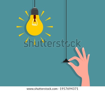 Flat Light Bulbs Turned on and Turned Off with Light Switches on