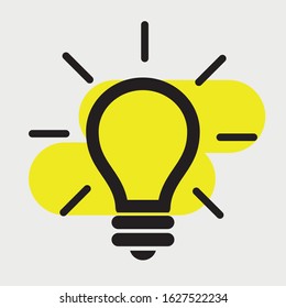 Flat lightbulb idea concept illustration. Isolated white background.
