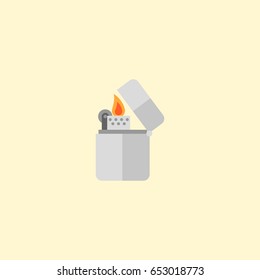 Flat Lighter Element. Vector Illustration Of Flat Cigarette Isolated On Clean Background. Can Be Used As Cigarette, Lighter And Flammable Symbols.
