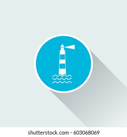 flat Lighthouse icon on white background