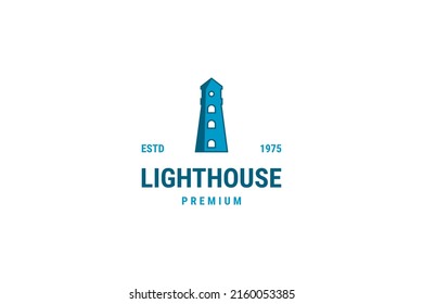 Flat lighthouse logo design vector template illustration