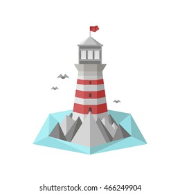 Flat lighthouse vector lllustration