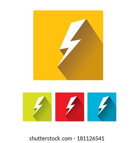 flat lightning bolt vector icon