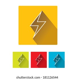 flat lightning bolt vector icon