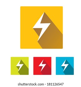 flat lightning bolt vector icon