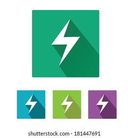 flat lightning bolt vector icon