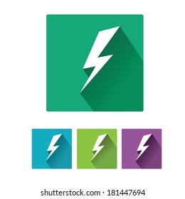 flat lightning bolt vector icon