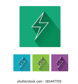 flat lightning bolt vector icon