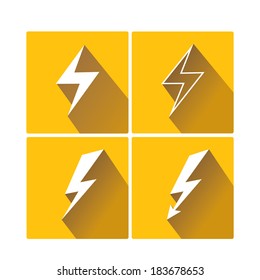 flat lightning bolt vector icon