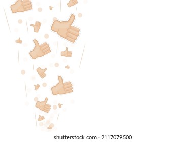 Flat like sticker. Thumb up like icon. Flat cartoon vector illustration