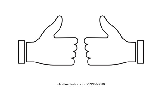 Flat mag. Symbol für soziale Medien Stumm nach oben wie ein Symbol. Fingergeste. Vektorgrafik. Stockbild.