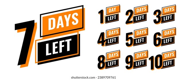 flat limited days left timer template for special business deal vector