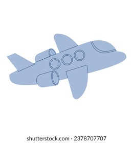 Flat line airplane. Vector illustration with travel theme and flat line vector style.