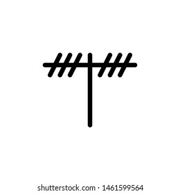 flat line antenna single icon symbol sign, logo template, vector, eps 10