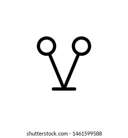 flat line antenna single icon symbol sign, logo template, vector, eps 10