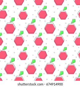 flat line Apple pattern vector