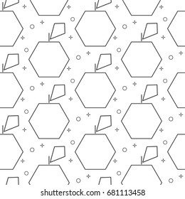 flat line Apple pattern vector