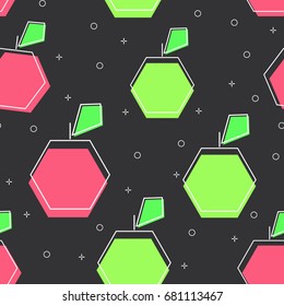 flat line Apple pattern vector