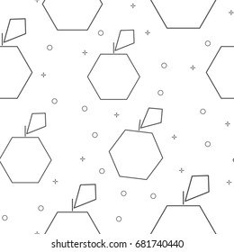 flat line Apple pattern vector