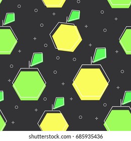 flat line Apple pattern vector