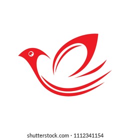 flat line art bird logo