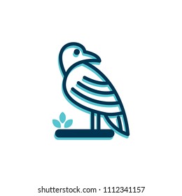 flat line art bird logo