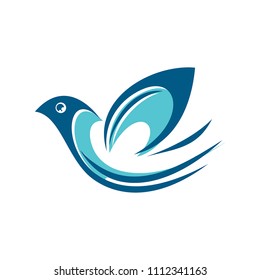 flat line art bird logo