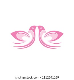 flat line art bird logo