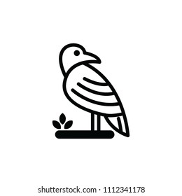 flat line art bird logo