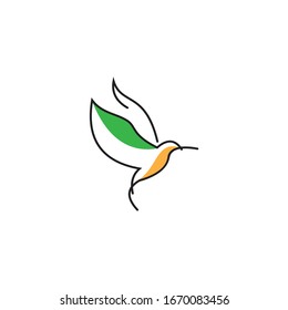 logotipo de pájaro de línea plana