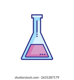 Flat Line Art Chemistry Beaker