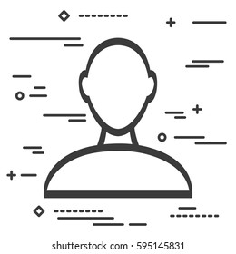 Flat Line art design graphic image concept of user sign icon on white background. Person symbol. Human avatar
