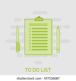Flat Line Art Illustration of a To Do List