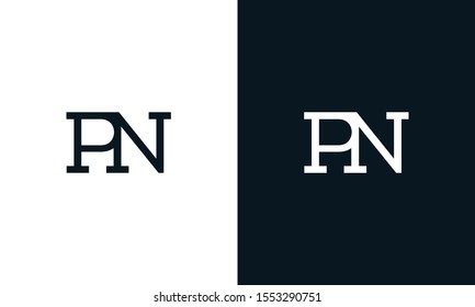 flat line art letter PN logo. This logo icon incorporate with two letter P & N in the creative way.
