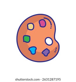 Flat Line Art Paint Palette