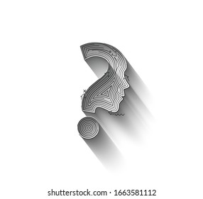 Elemento de diseño vectorial de icono de pregunta de línea plana.