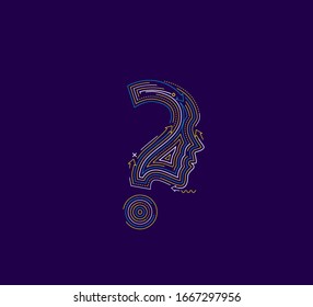 Elemento de diseño vectorial de icono de pregunta de línea plana.