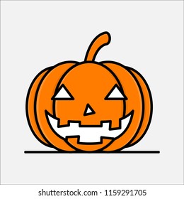 Flat line art style. Pumpkin  icons design for halloween. 