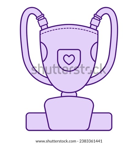Flat line baby carrier. Vector illustration with baby theme and flat line vector style. Editable vector element.