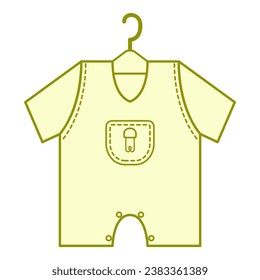 Flat line baby cloth. Vector illustration with baby theme and flat line vector style. Editable vector element.