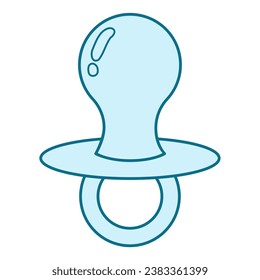 Flat line baby pacifier. Vector illustration with baby theme and flat line vector style. Editable vector element.