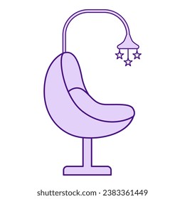 Flat line baby swing. Vector illustration with baby theme and flat line vector style. Editable vector element.
