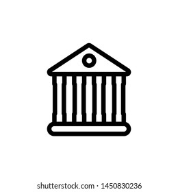 flat line bank icon symbol sign, logo template, vector, eps 10