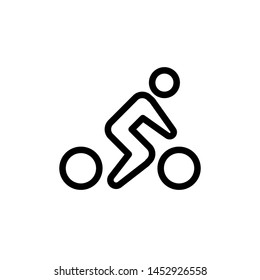 flat line bicycle icon symbol sign, logo template, vector, eps 10