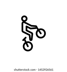 flat line bicycle icon symbol sign, logo template, vector, eps 10