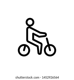 flat line bicycle icon symbol sign, logo template, vector, eps 10