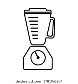 Flat line blender outline single isolated vector icon. Kitchen appliances and electronics illustration on white background