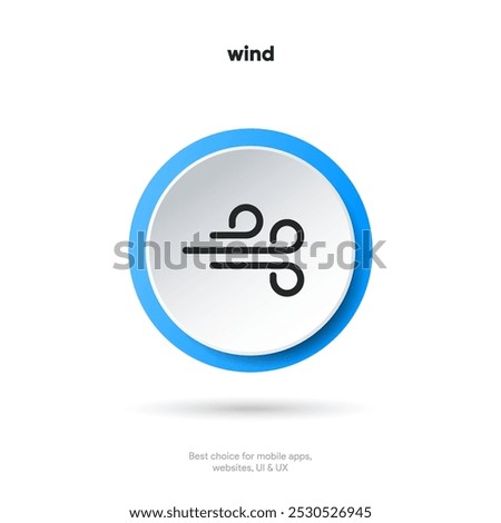 Flat line blowing wind icon set. Windy weather icon. Windy blow outline collection symbol sign.