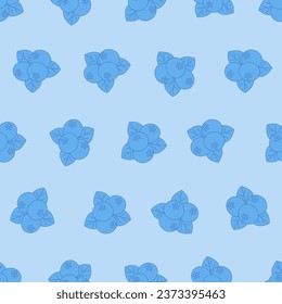 Flat line blueberry seamless pattern. Suitable for backgrounds, wallpapers, fabrics, textiles, wrapping papers, printed materials, and many more.