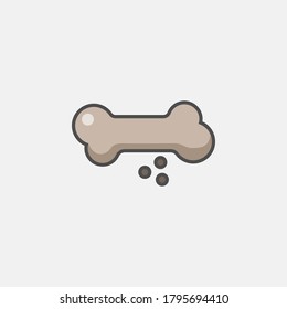 flat line bone icon, simple sign and symbol from Pet-vet collection, design element for User Interface